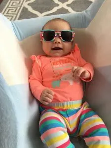 baby wearing sunglasses