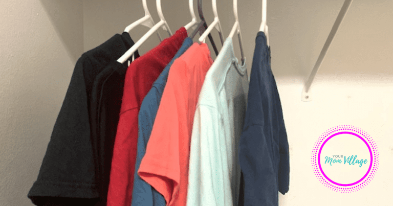 Colored clothing hanging