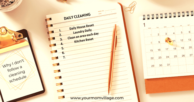 cleaning checklist in a planner