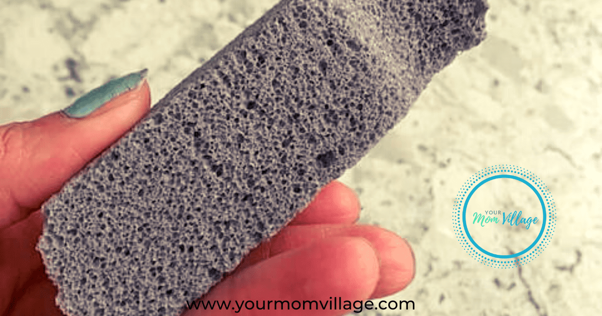 cleaning with a pumice stone
