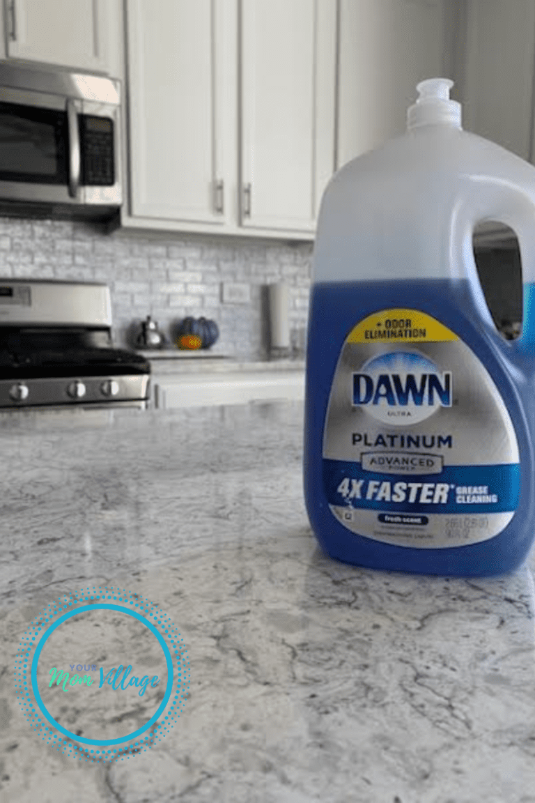 Dawn Dish Soap on Quartz counter top