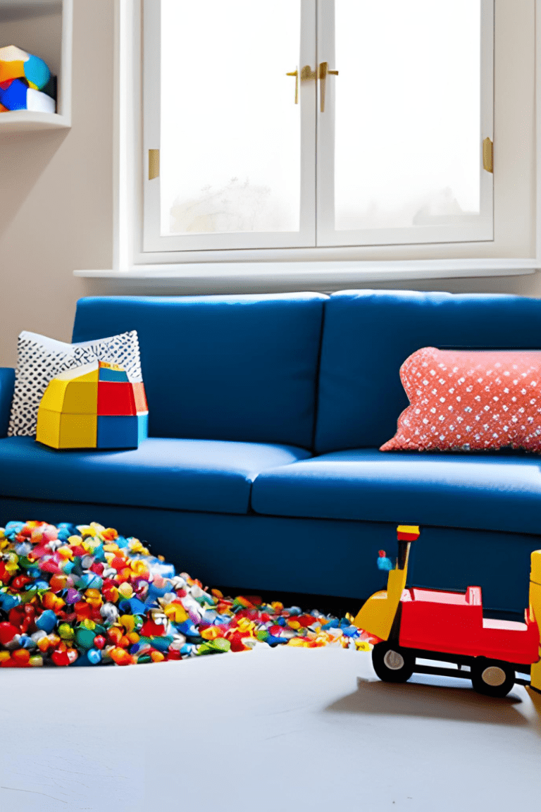 toy clutter in living room