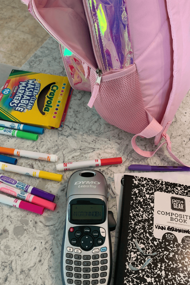 Bookbag and school supplies organization