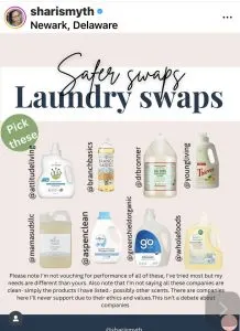 Image of laundry detergent with safer for you chemicals