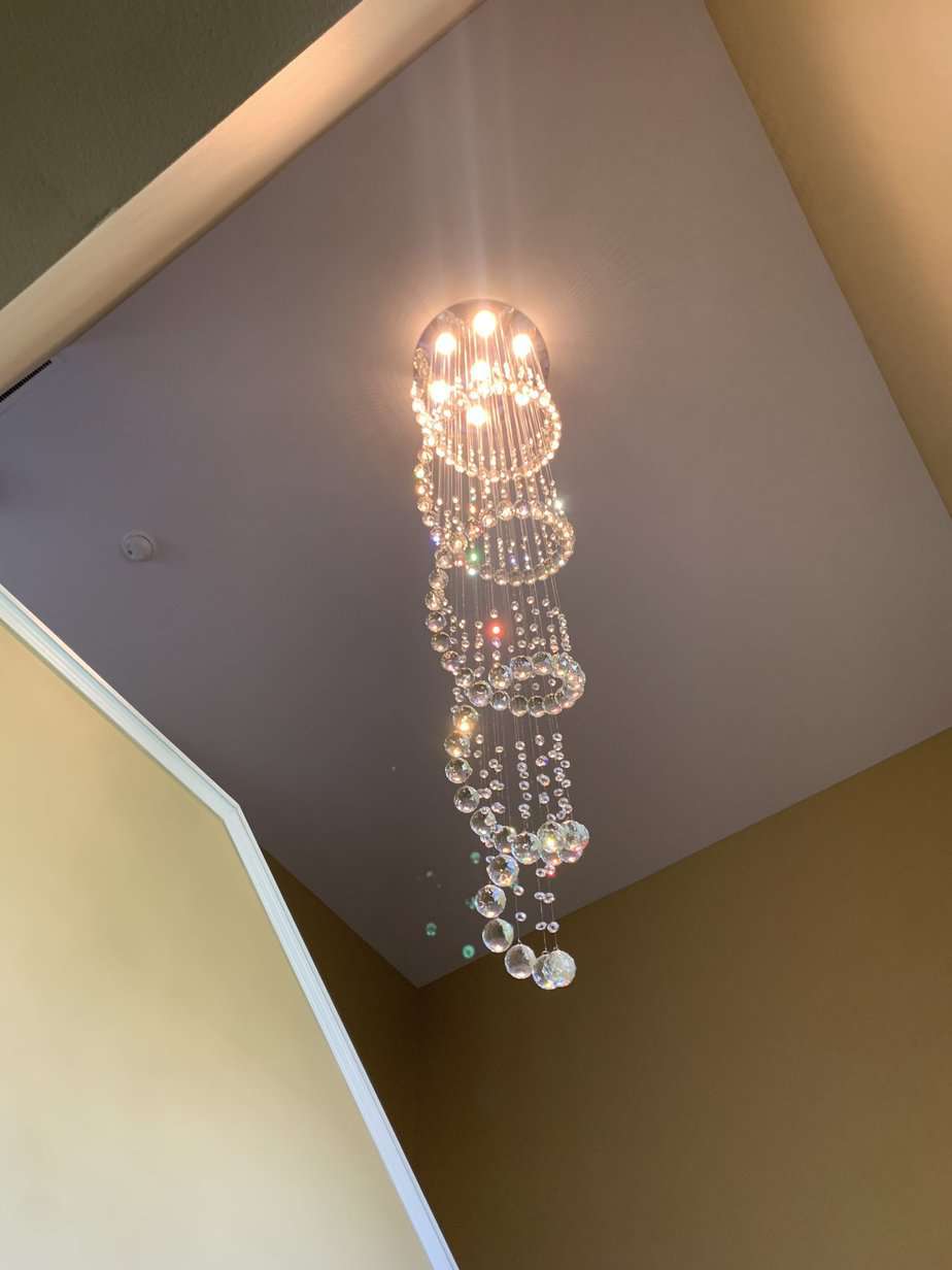 high ceiling chandelier