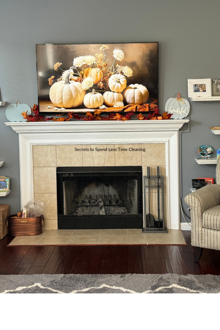 Fire place with fall decor