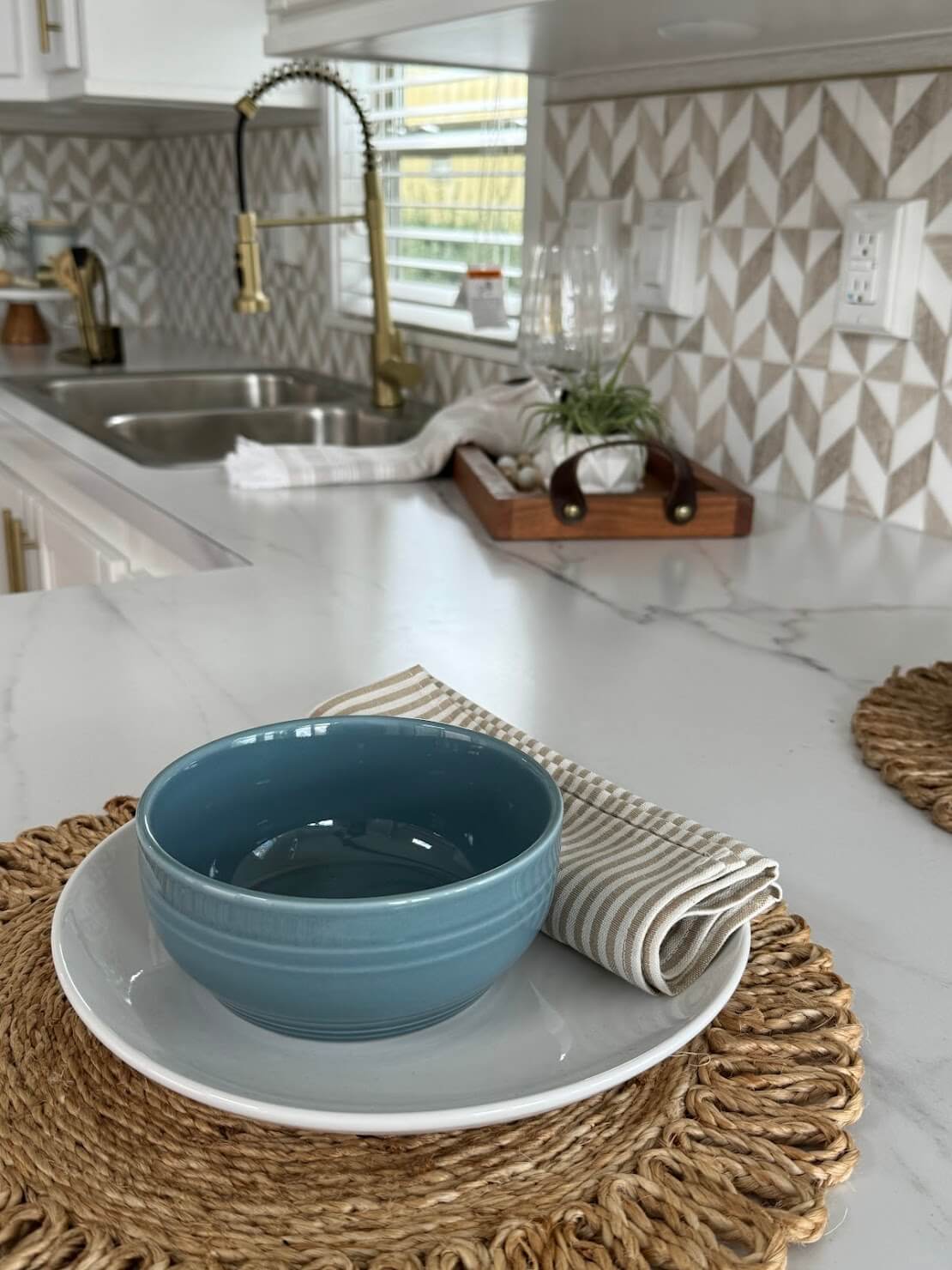 Kitchen counter nicely decorated