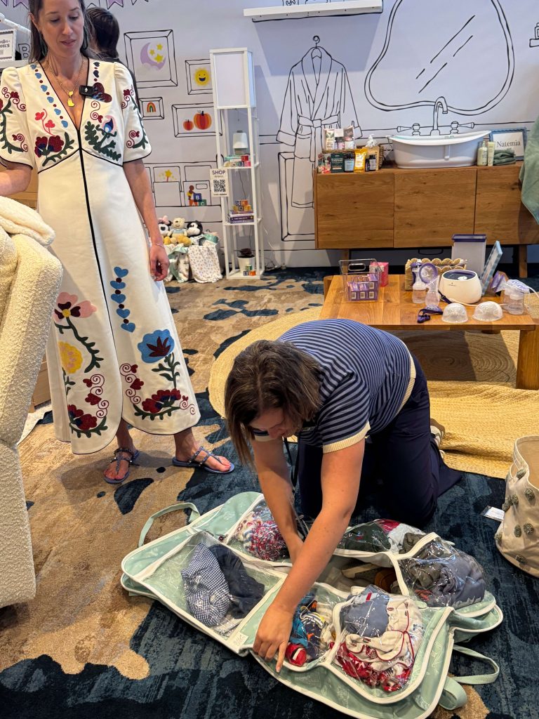 Mom organizing a travel bag