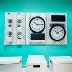 Organized wall command center with clocks